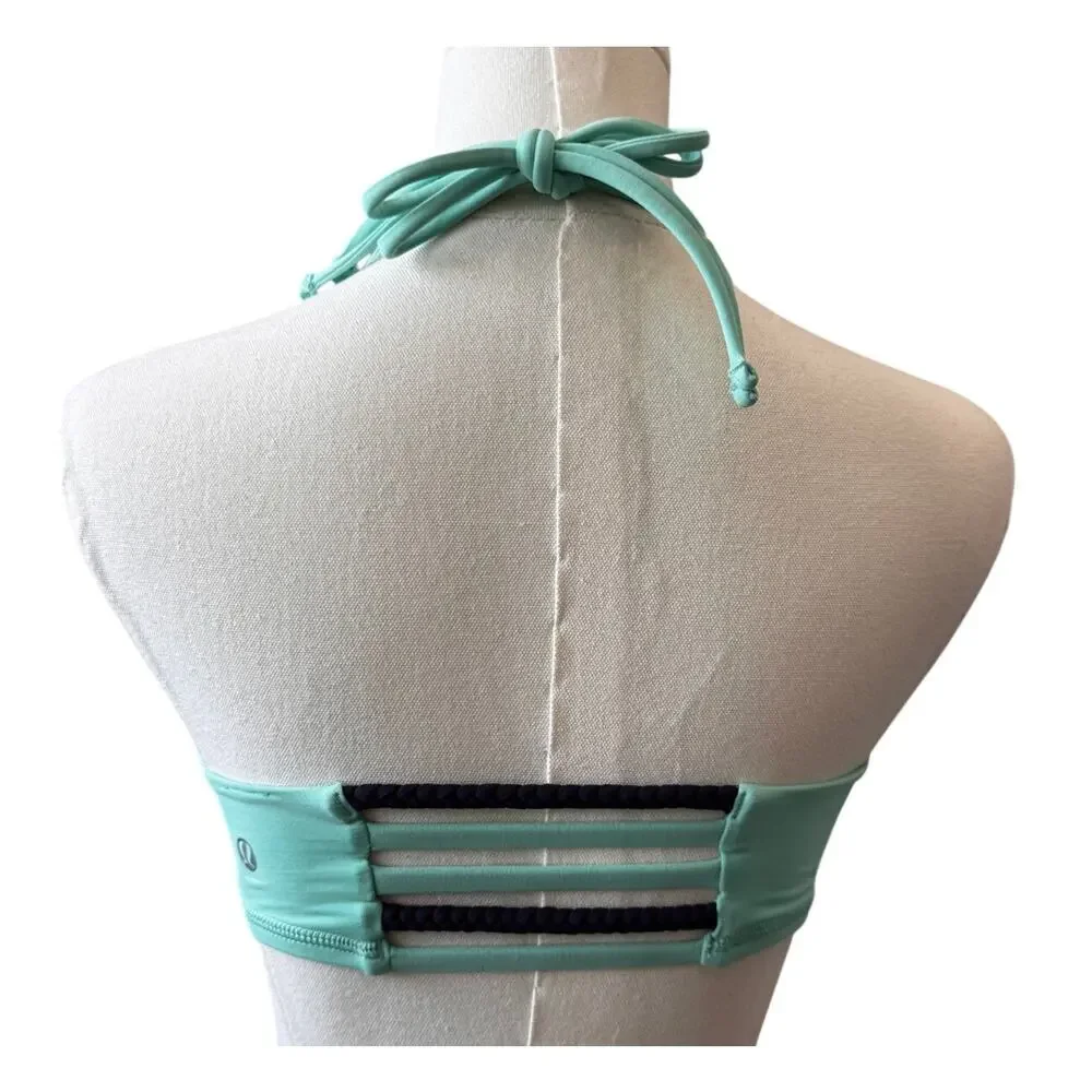 Lululemon Women's Opal Cadet Blue Alight Halter Tie Bra Size 6